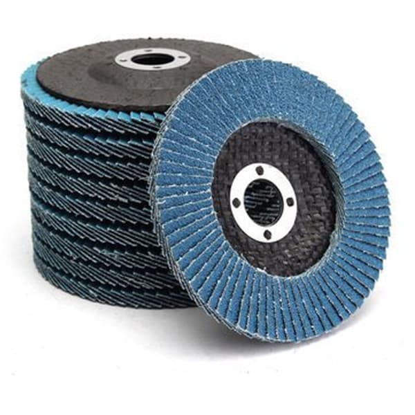 Blå slipe lamellrondeller i rustfritt stål, 10 stk, 125 mm, korning 80