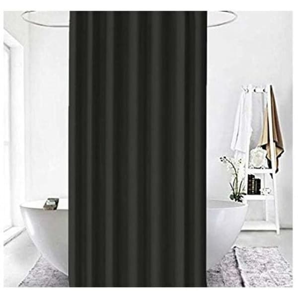 Svart dusjforheng 120x200 cm Høy kvalitet Polyester Vanntett Anti-mugg Maskinvaskbar med kroker inkludert