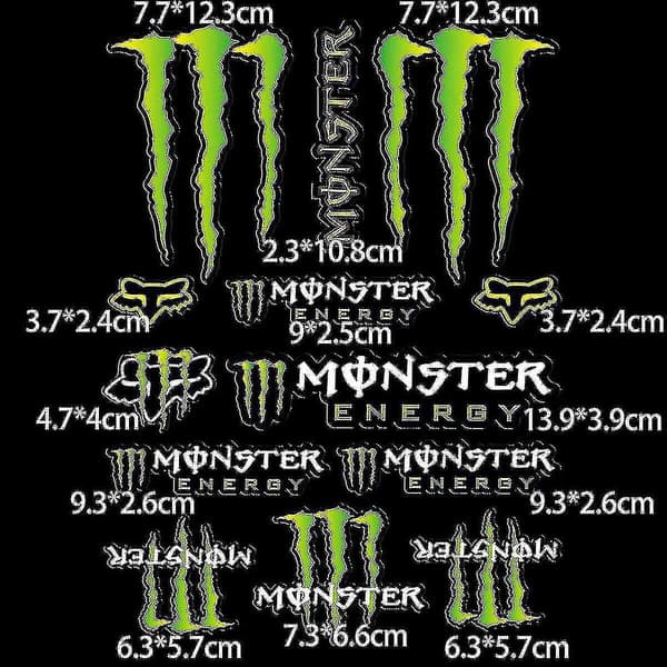 Racing Bil Motorcykel Monster Energy Hjelm Dekaler Til Yamaha Honda Kawasaki Suzuki.