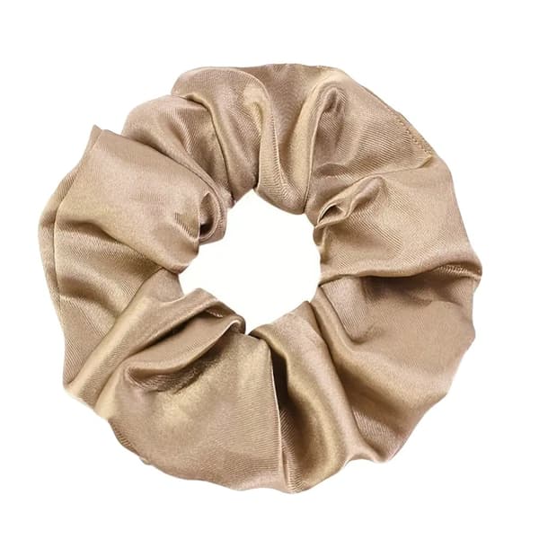 Hårbånd - Scrunchie - Sateng - 9cm - Beige