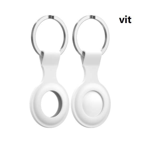 AirTag-deksel AirTag-holder med nøkkelring - Hvit Hvit