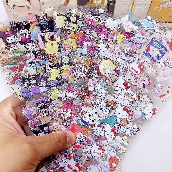 20 Ark/Set Tegneserie Kjæledyr Klistremerker Familie Serie Sanrio Kuromi HelloKitty Klistremerker DIY Leke Ingen Repetisjoner