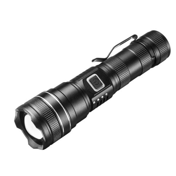 Ultrastark Extremt Ljus Stark Ficklampa Kraftfull Ficklampa med Vattentät Typ-C Kabel 5 Lägen för Camping, Jakt och Nödsituationer