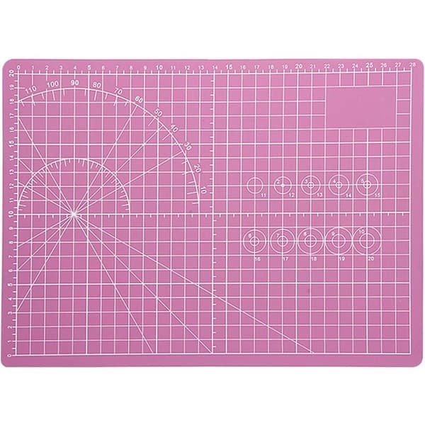 Skjærematte, symatte, skjærebase, skjæreplate, selvhelbredende skjærematte, for stoff, quilting, søm, scrapbooking (rosa)