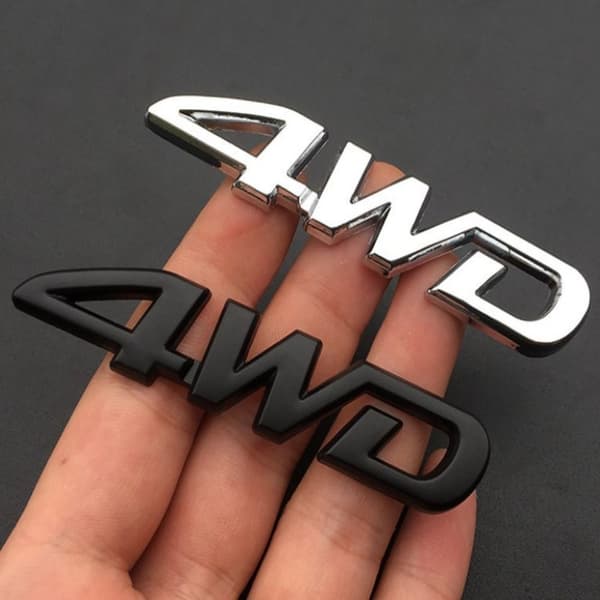 2 stk. Metal 4WD Emblem 4WD Bag Chrome Emblem Logo Mærkat