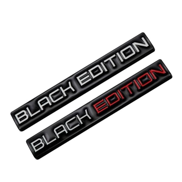 2 stk. Black Edition Bilemblem 3D Metal Bil Logo Mærkat Klistermærker