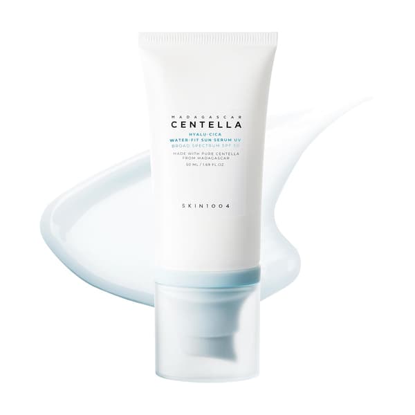 SKIN1004 Centella Hyalu-Cica Water-Fit Sun Serum UV, Koreansk solcreme SPF 50, Centella solcreme, Rejseartikler, Solcreme med hyaluronsyre, N