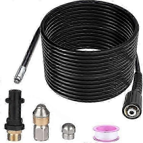 15m Rørrenser for Krcher Høytrykksvasker Bredere Profesjonelt rør kompatibel K2-K7/HD/HDS 180bar 60c
