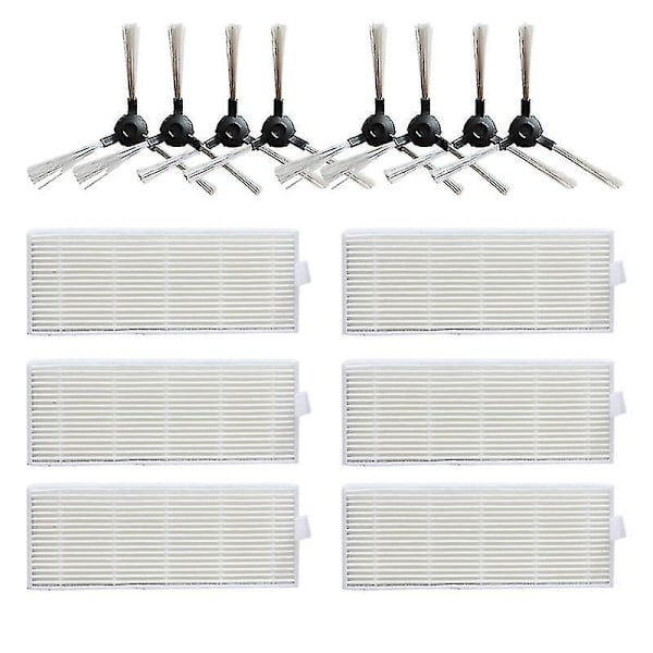 Sidoborste Hepa-filter kompatibel Cleanmate S950 Robotdammsugare Reservdelar Tillbehör Borstar Filter Ersättningskit