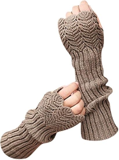Damearmbånd Mote Lange Fingerløse Hansker Strikkede Kawaii Varme Hansker, 03