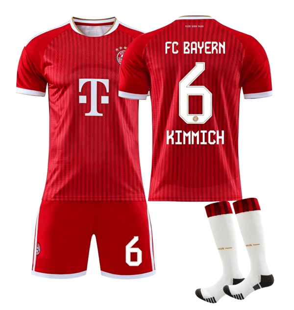 2026 World Cup Bayern München KIMMICH #6 Hjemmefotballdraktsett, trykt fotballsett med trøye, shorts og sokker