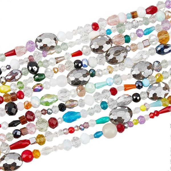 20 tråder elektropletterte glassperler fasetterte edelstensperler fargerike glassavstandsperler tilfeldig farge ovale perler for DIY halskjede armbånd