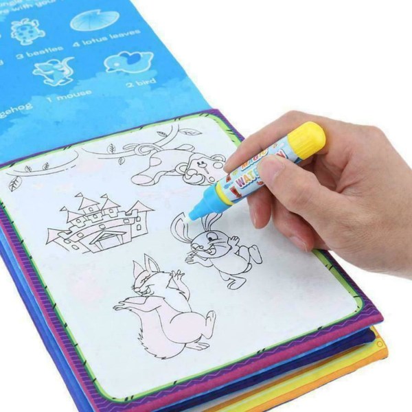 Children Magic Water Drawing Book Coloring With Pen Hot D