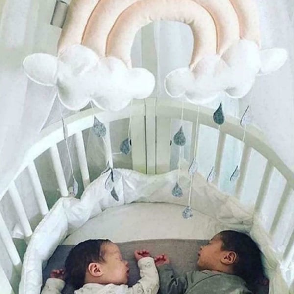 Cute Baby Crib Pendant Toy Hanging Cloud Raindrop Room D Yelow