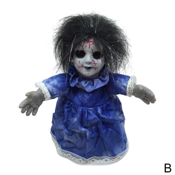 Halloween Toy Doll Creative Electric Luminous Walking Props B No.2 Blue Coat