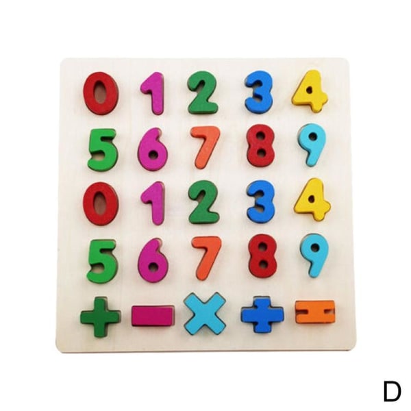 Wooden Alphabet Abc Jigsaw Learning Educational Puzzle Children D 0-9 Digital Operation Board