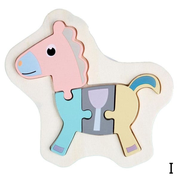 Wooden Puzzle Kid Early Educational Toys Baby Hand New Grasp I Horse