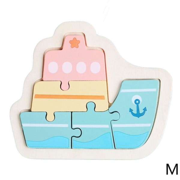 Wooden Puzzle Kid Early Educational Toys Baby Hand New Grasp M Ship