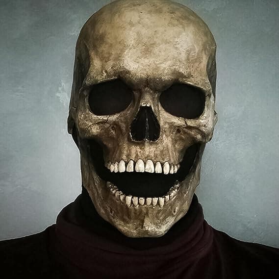 Halloween-naamio koko pään kallonaamio, 3D Halloween-kallonaamio aikuisten lateksinaamio luurankopelottavat naamiot Halloween-juhliin karnevaali cospl