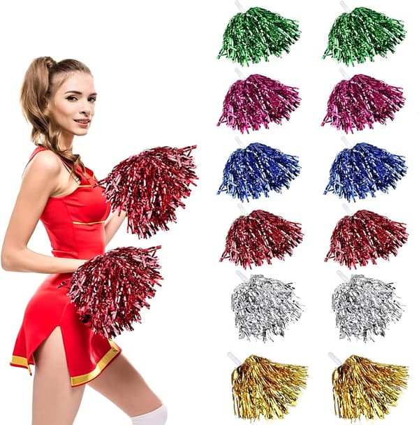 12 Stycken Cheerleading Pompoms, Blomma Hand Sport Pompoms, med