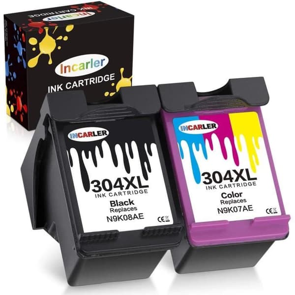 CARTOUCHE PRINTER Incarler 304 XL Remanufactured Blækpatron Kompatibel med HP 304XL til HP Deskjet 2620 3720 2630 366
