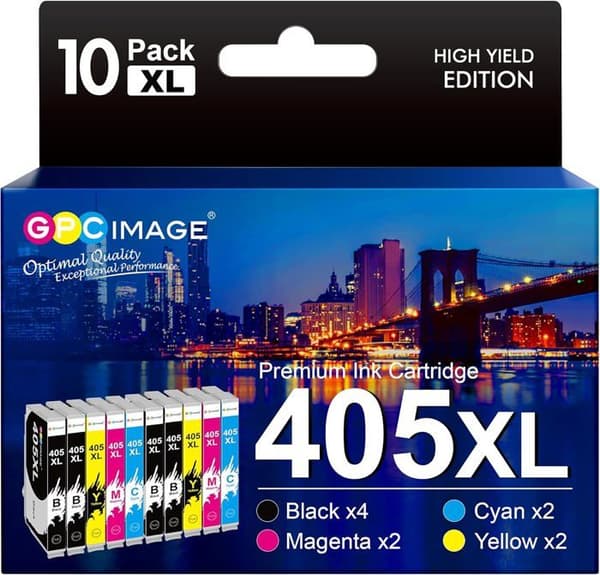 405Xl Multipack Kompatibel Epson 405 Xl 405Xl Sort Til Epson Workforce Pro Wf-3820 Wf-3825 Wf-4820 Wf-4825 Wf-7310 Wf-