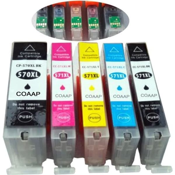 5 Canon pgi-570xl kompatible blækpatron cli-571xl til pixma MG5750 MG6800 MG6850 MG7750 MG7751 7752 printer