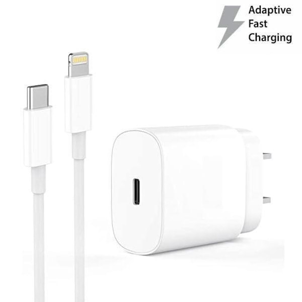 I Charger 1m Iphone 20w Usb C Hurtigoplader Og Usb-c Til Lightning-kabel White