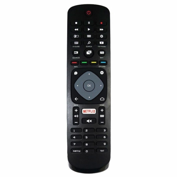 Philips Remote Universal Smart Tv Fjernbetjening Med Netflix Erstatning Black