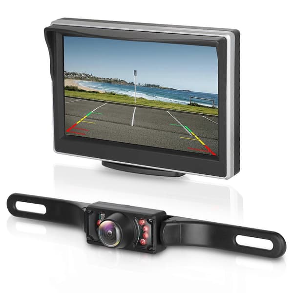 Digital Trådlös Backkamera & 5'' Skärm Kit RV/Bil/Släp/Lastbil Höghastighets Observationssystem IP68 Vattentät Bak/Sida/Fram Vy