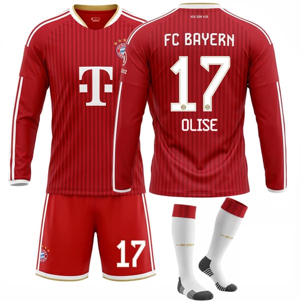 2026-2027 FC Bayern München Hjemme Langermet Fotballdraktsett Nr.17 Olise