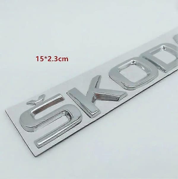 1 stk. metal Octavia Superb RAPID FABIA KAMIQ KAROQ KODIAQ YETI 4X4 bil Bogstav Emblem Bagklap Dekaler badge klistermærke Dekal sølv S-KODA