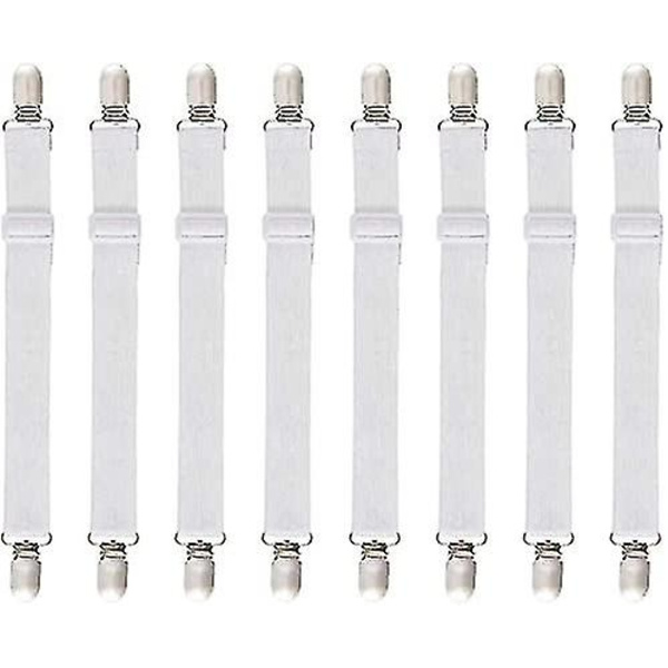 8 st (60 cm till 200 cm) Spännbäddslakan, Justerbart Lakan, Passar Alla Sängar Och Madrasser, Vit