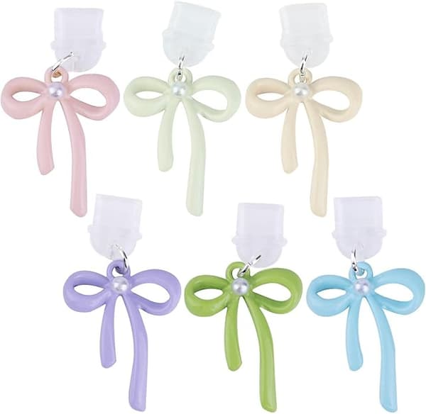 6 stk USB C Støvhætte Charm, Type C Sommerfugl Sløjfe Anti Støvhætte Opladningsport Beskyttelseshætte Smudsprop Charm Stop Kompatibel med Kindle (1.02