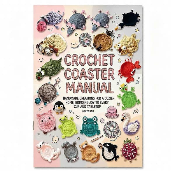 1/2/3 stk heklebrikke mønster manual, dyrehekling veiledningsbok, håndlaget koppematte håndverksguidebok