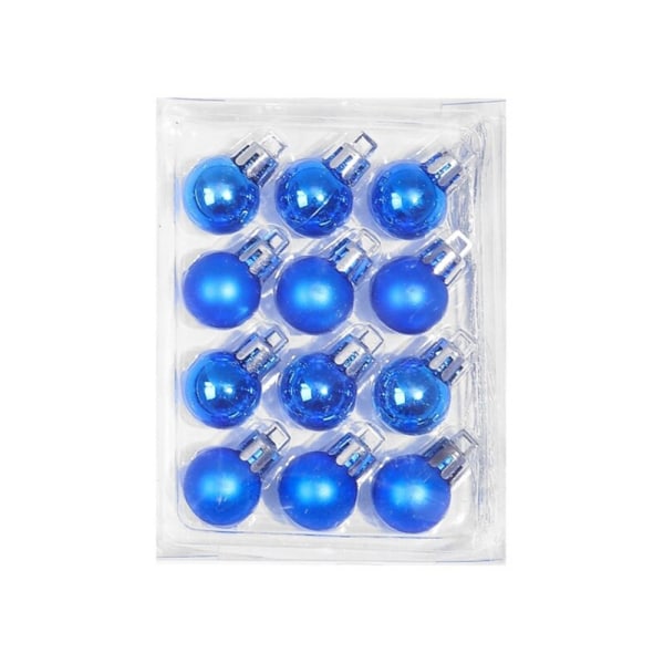 12pcs/set Christmas Balls Ornaments With Hanging Rope And Box Blue