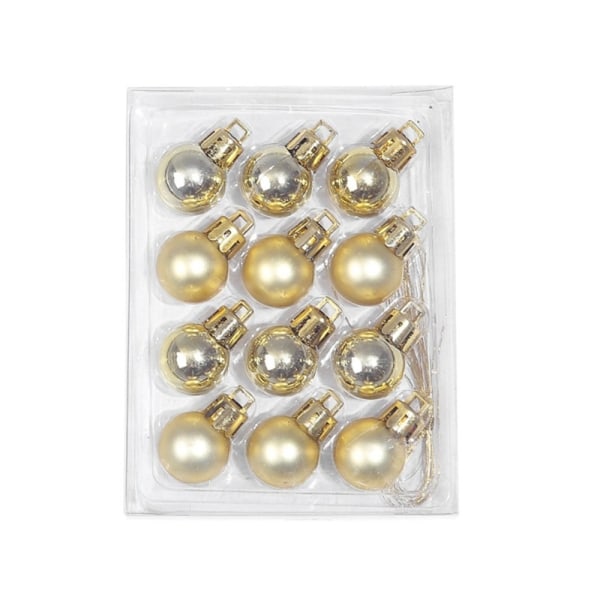 12pcs/set Christmas Balls Ornaments With Hanging Rope And Box Gold