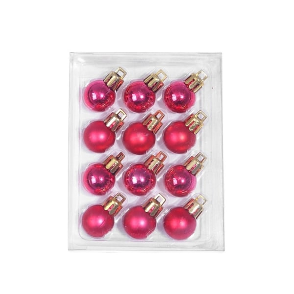 12pcs/set Christmas Balls Ornaments With Hanging Rope And Box Red