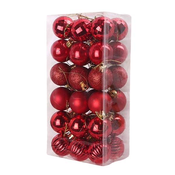 36pcs Christmas Balls Party Home Xmas-tree Hanging Ornaments Red