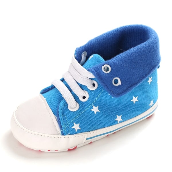 Baby Canvas Casual Lace-up Cuffed Soft Sole Toddler Shoes C 0-6months