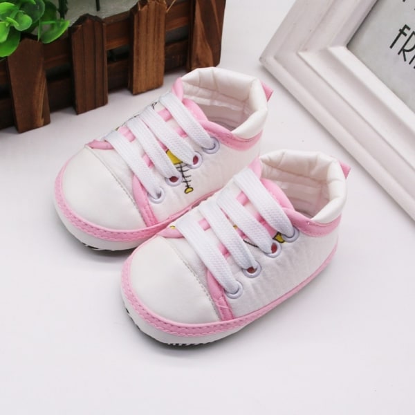 Baby Canvas Sports Sneakers First Walkers Shoes Pink 13-18months