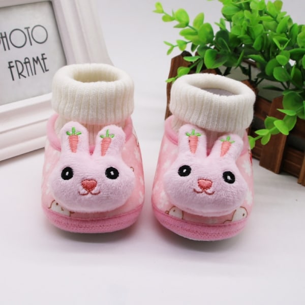 Baby Cartoon Rabbit Shoes Soft Sole First Walker Pink 7-12months