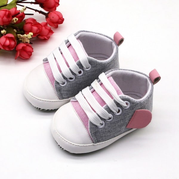 Baby Soft Sole Anti-slip Outdoor Casual Canvas Shoes Gray 13-18months