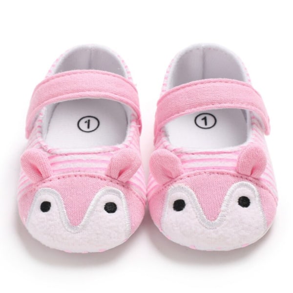 Baby Stripe Cartoon Loafers Princess Shoes Prewalker Pink 12-18m