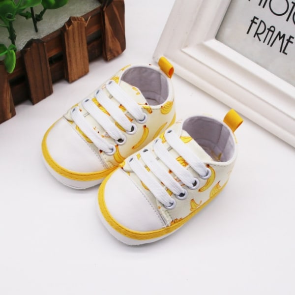 Canvas Baby Fruit Print Anti-slip Prewalker Shoes B 0-6months