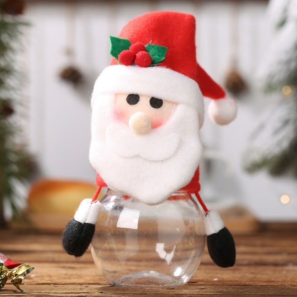 Christmas Candy Jar Transparent Gift Storage Boxes A
