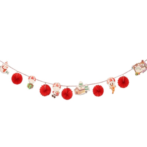 Christmas Pendant Paper Ball Pulls Flag Party Wall Decoration Red