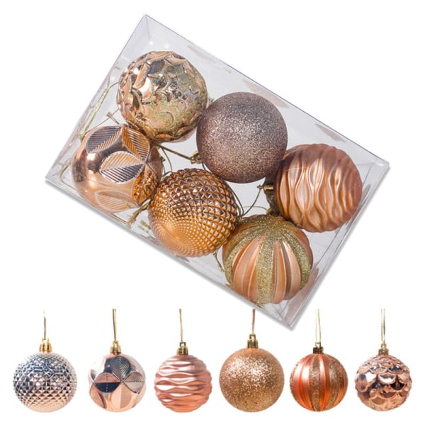 Flash Ball 6cm Christmas Tree Decoration 12 Boxed Home Pendant Gold