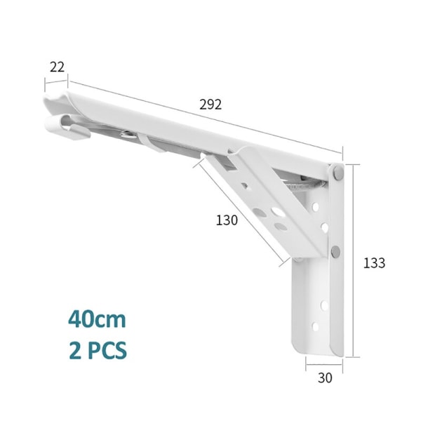 Folding Shelf Triangular Brackets Stainless Steel For Save Space White 12 Inch