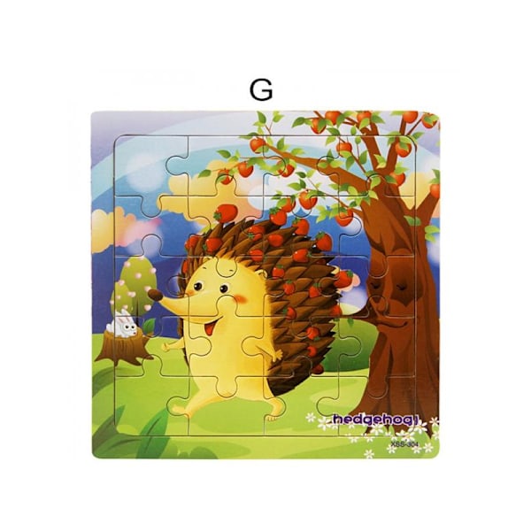 Forest Animal Jigsaw Puzzles Wooden Toys Baby Early Educational Hedgehog